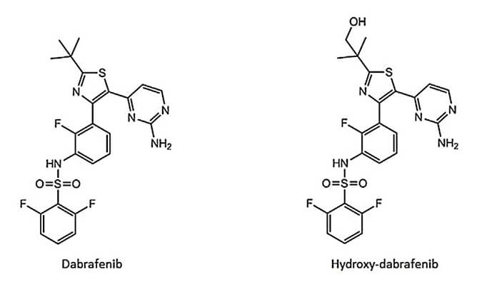 开发并验证新的LC-MS/MS要领，，，，，，，用于定量人血浆中达拉非尼及其主要代谢物羟基达拉非尼 (OHD)。。。本研究中OHD(纯度>99%)通过CA88合成